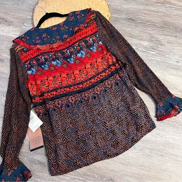Vintage 90’s cottagecore prairie ruffle boho printed blouse art‎ to wear nwt - Picture 6 of 6